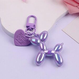 Purple Balloon Dog Keychain